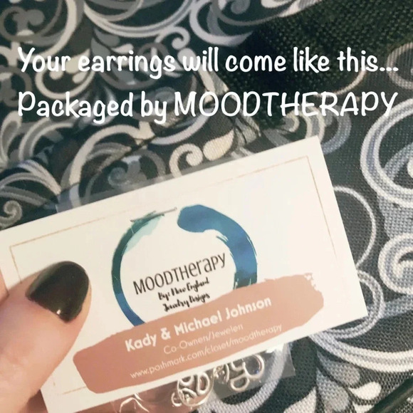 Moodtherapy Sterling Silver Handcrafted Om Symbol Drop Earrings 925 NEW - Picture 5 of 11